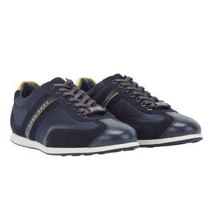 Hugo Boss Mens Stiven Leather Lace Up Sneakers / Navy